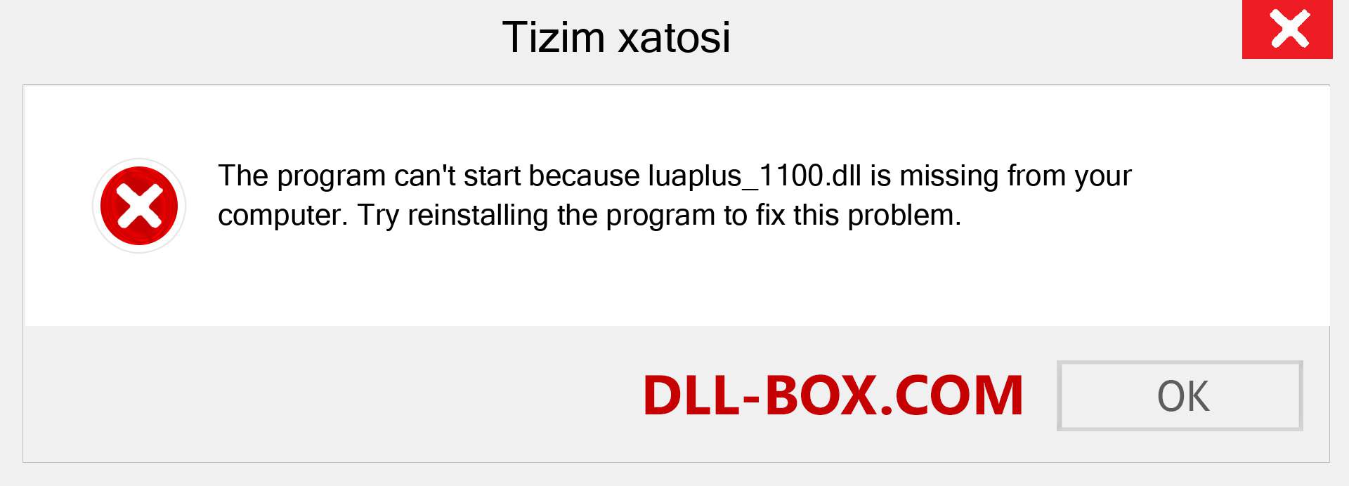 luaplus_1100.dll fayli yo'qolganmi?. Windows 7, 8, 10 uchun yuklab olish - Windowsda luaplus_1100 dll etishmayotgan xatoni tuzating, rasmlar, rasmlar